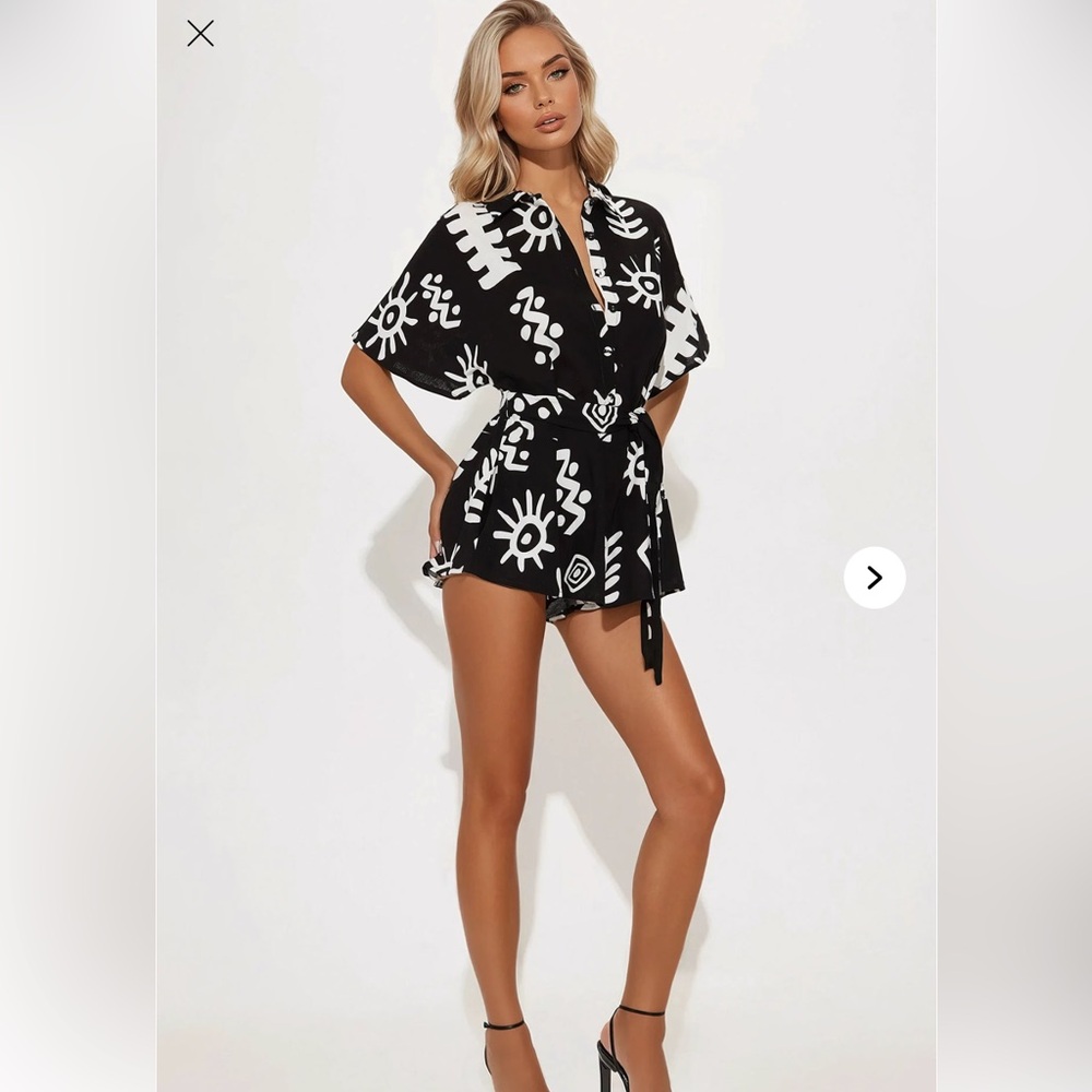 Black and white romper